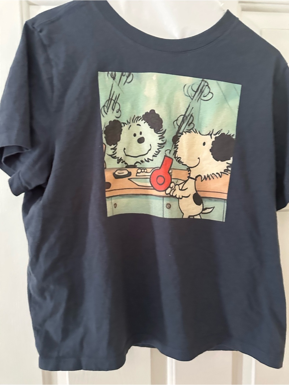 Navy Snoopy Graphic box crop shirt